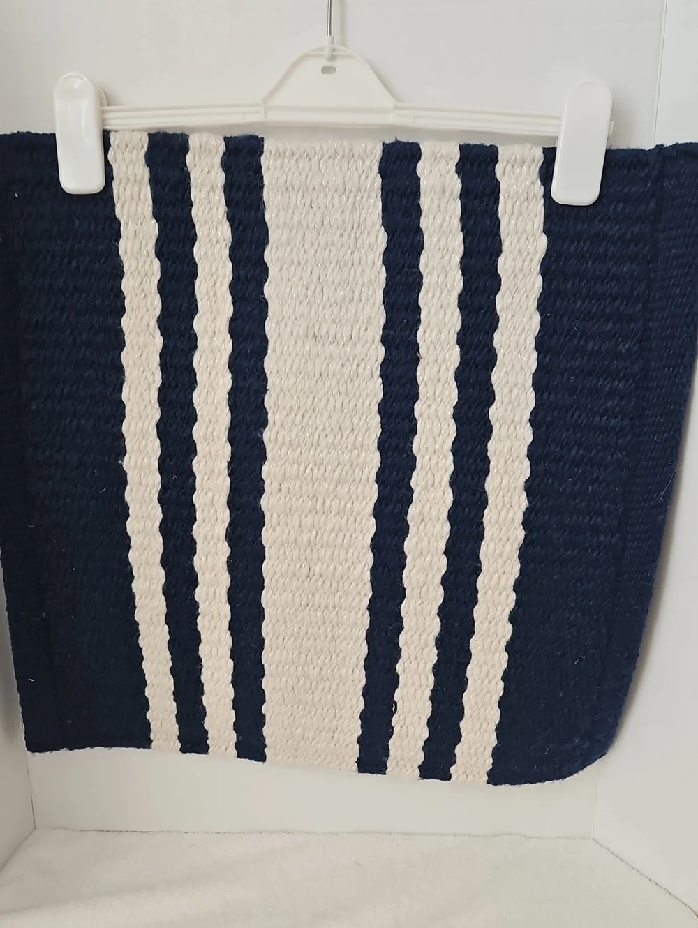 Pottery Barn NWT Modern Farmhouse Navy White Striped Woven Accent Rug